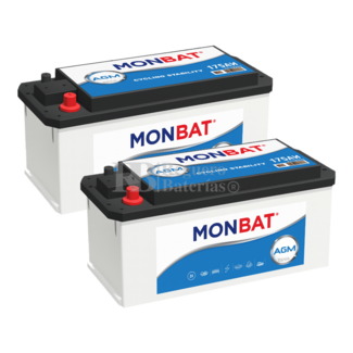 2 Baterias 12 Voltios 156 Amperios | AGM MONBAT 170B